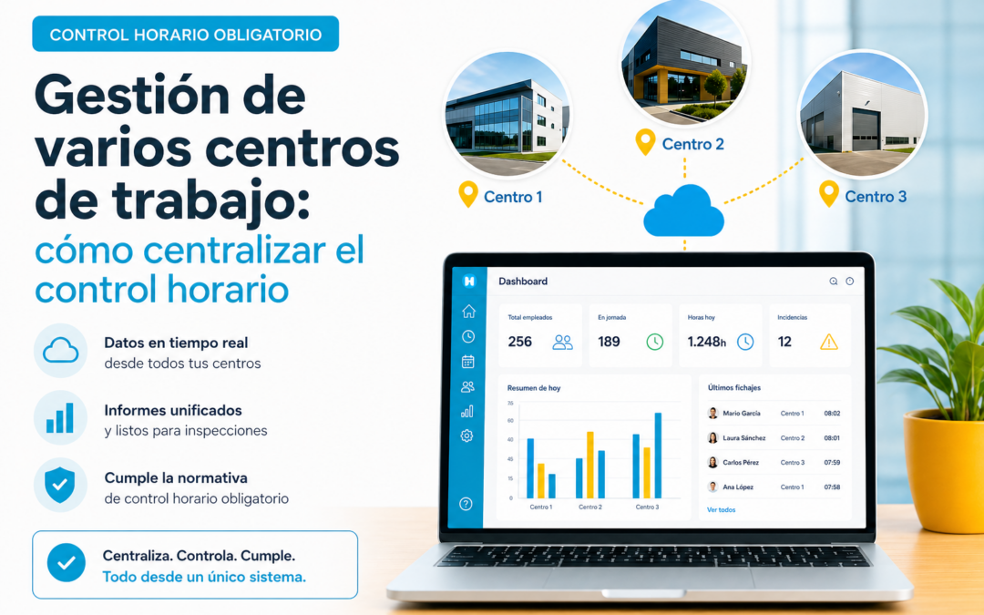 Gestión de varios centros de trabajo: cómo centralizar el control horario